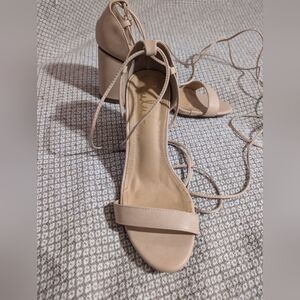 Lulu's Beige Strappy Block Heels